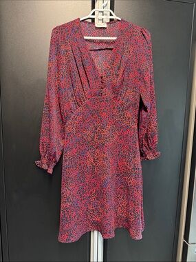 Women's Molly bracken Red & Blue Print V-Neck Dress
